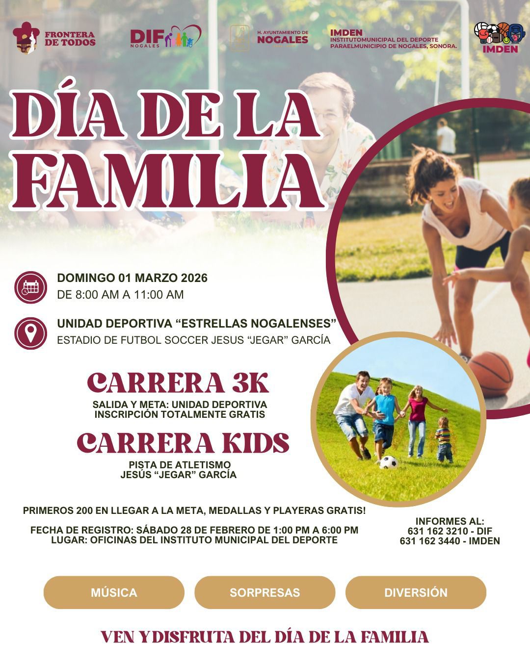 Convoca Gobierno de Nogales a Carrera del Día de la Familia 2026