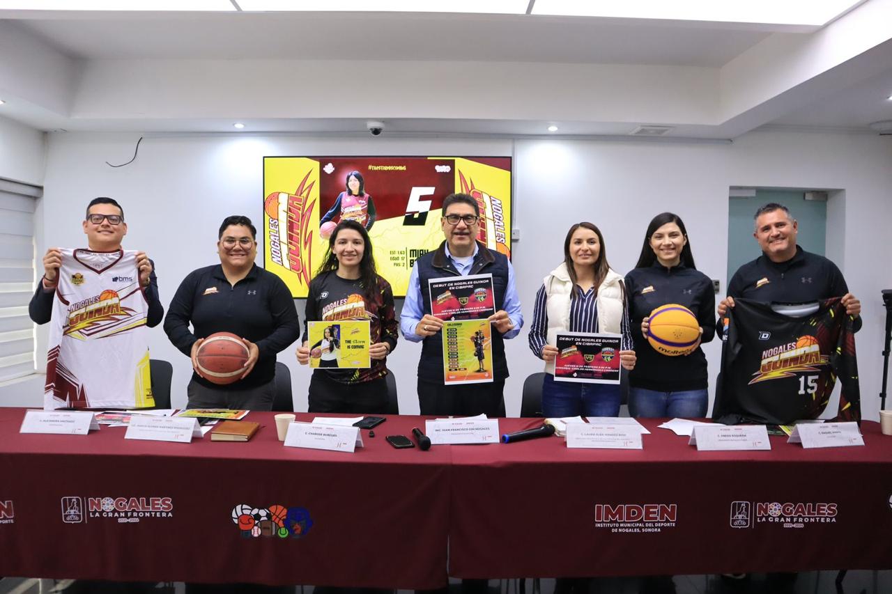 INAUGURA NOGALES GUINDA FEMENIL BASQUETBOL PROFESIONAL ANTE MINERAS