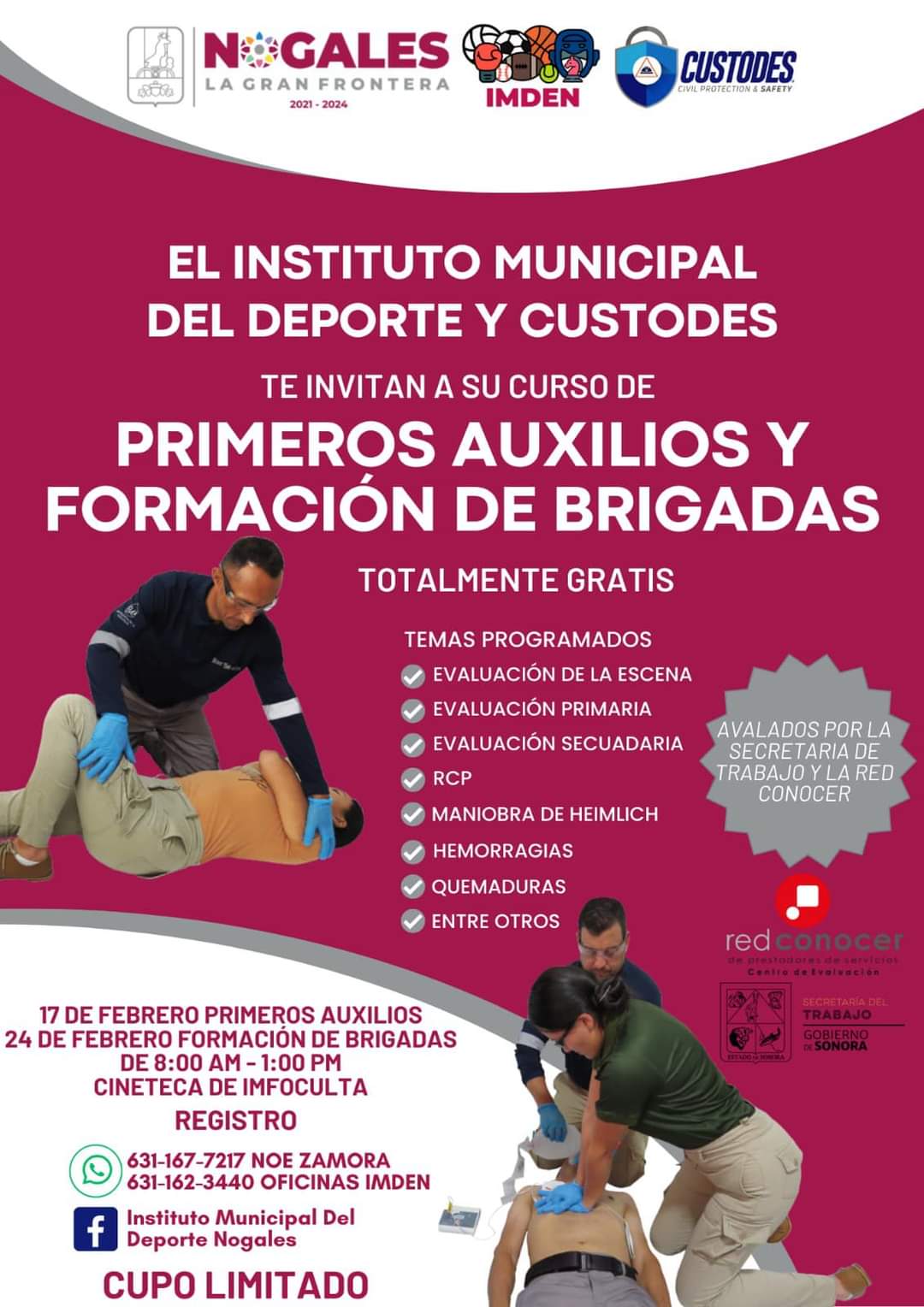 INVITA IMDEN A TALLER DE PRIMEROS AUXILIOS Y FORMACIÓN DE BRIGADAS