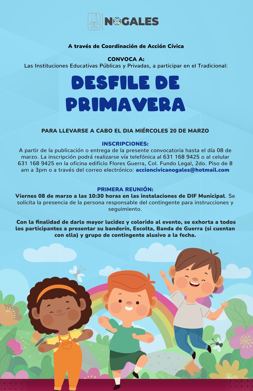 CONVOCAN AL TRADICIONAL DESFILE DE PRIMAVERA